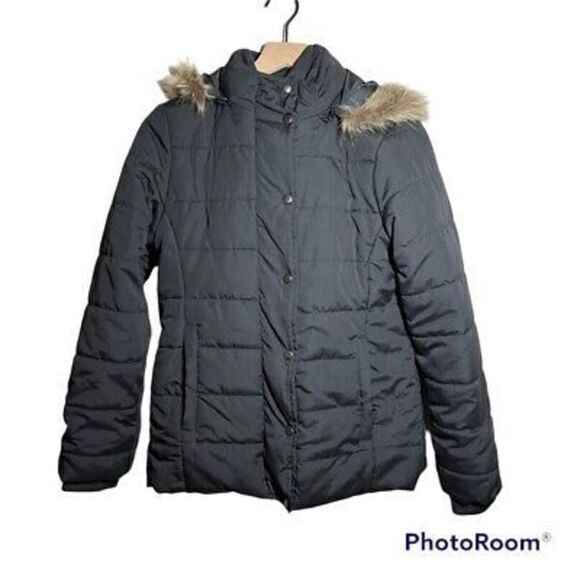 St John’s Bay womens‎ faux fur trim hooded coat size small - Picture 1 of 6